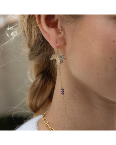 Boucles d'oreilles asymétriques Jardin Secret