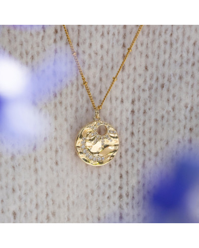 Collier médaille Soleil & Lune ENNEA (version longue)
