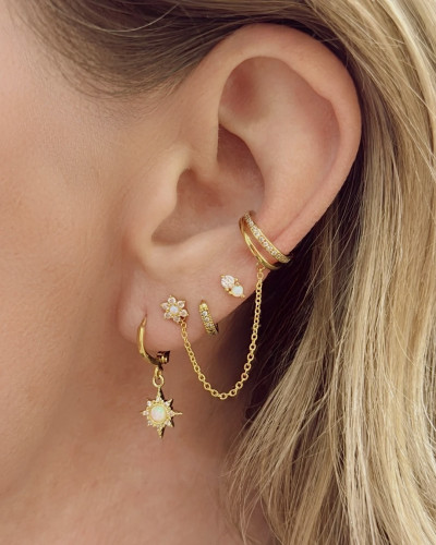 Faux piercing conch strass