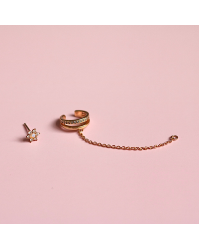 Duo faux piercing & puce d'oreille