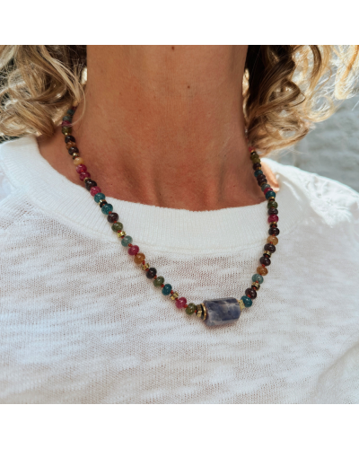 Collier Arcadia mix Améthyste & pierres naturelles