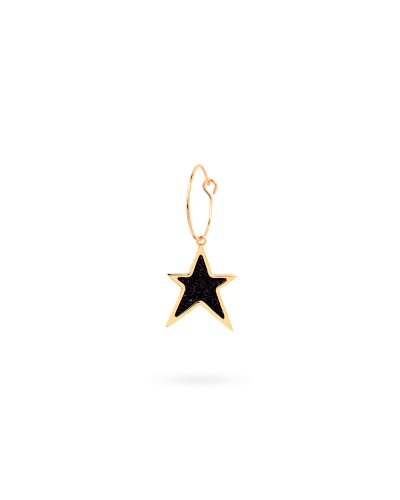 Monoboucle étoile "Les Muses" dorée paillettée