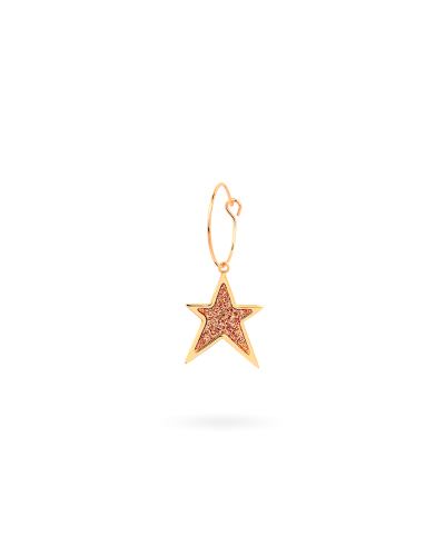 Monoboucle étoile "Les Muses" dorée paillettée