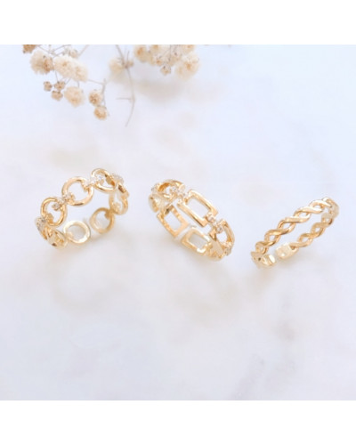Bague maille ronde et strass - Giorgia