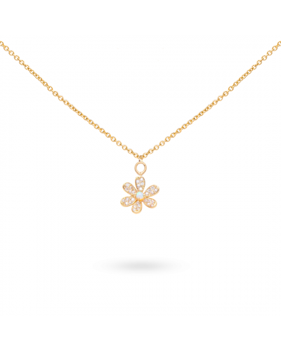 Collier fleur et opale