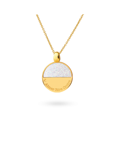 Collier Moonlight doré pailleté "Aimer, Rire, Croire"
