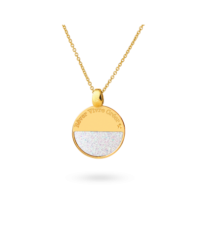 Collier Moonlight doré pailleté "Rêver, Vivre, Créer"