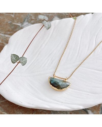 Collier Labradorite demi-lune