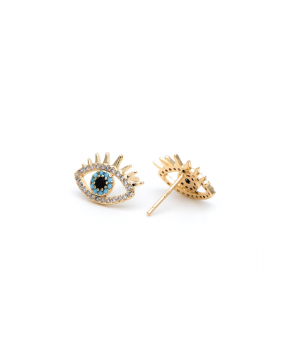 Puce d'oreille oeil et strass