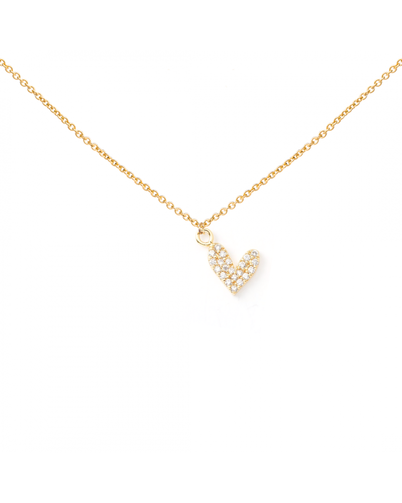 Collier petit coeur strass