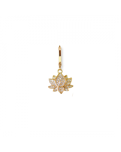 Créole Fleur de Lotus et Strass Doré