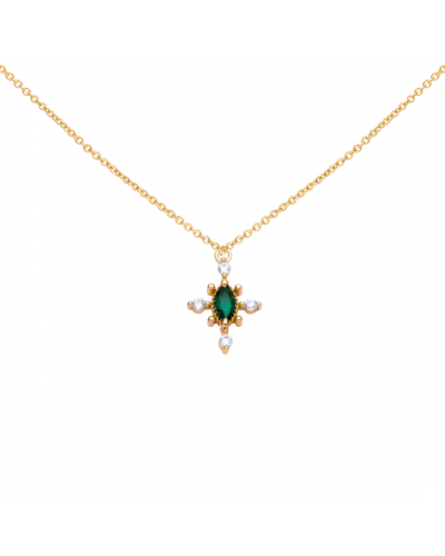 Collier Anna avec strass vert émeraude