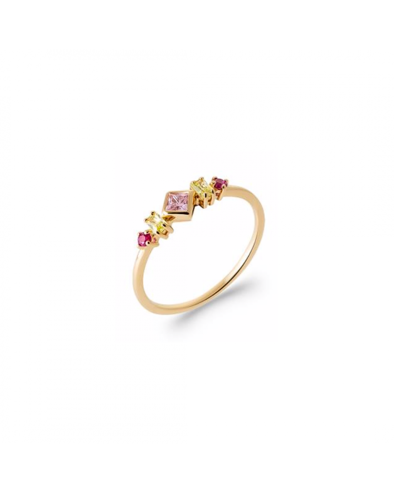Bague d'oreille dorée or rose avec strass blancs – piercings