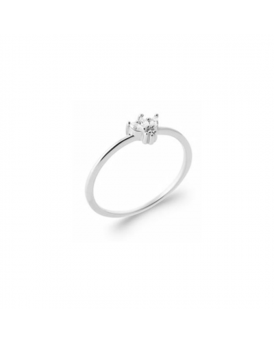 Bague mini couronne en rhodium