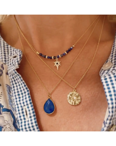 Collier en Lapis Lazuli et rose des vents