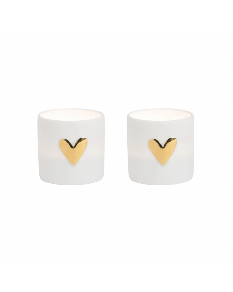 Duo de mini photophores coeur en porcelaine *Räder*