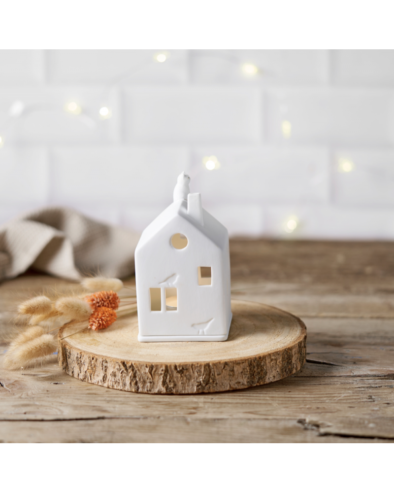 Photophore décoratif en porcelaine blanc H8 Zen | Maisons du Monde