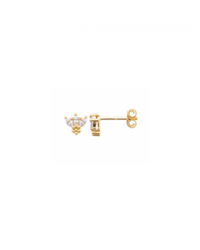 Puce d'oreille strass petite couronne