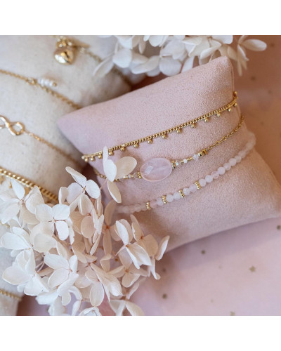 Trio de bracelets Quartz rose