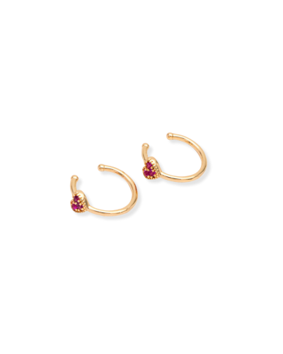 Faux piercing coeur strass rose