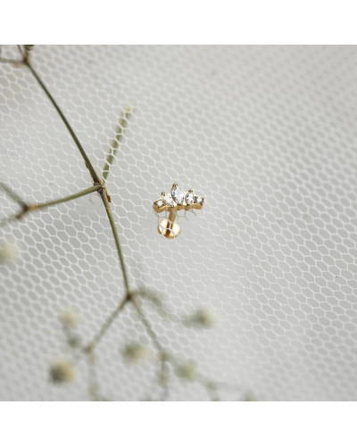 copy of Boucles d'oreille Cosmos "Aériennes" dorées paillettées