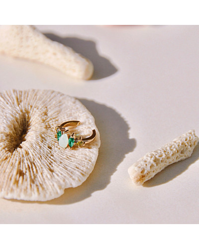 Faux piercing Strass verts ou roses